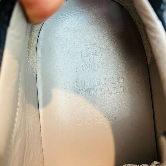 Brunello Cucinelli Leather Suede Corduroy Sneaker EUC Size 42.5 US 9.5 - Picture 9 of 16